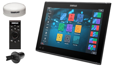 Simrad NSO evo3 Glass Bridge 24 Inch, GS25 GPS, OP50 Remote, MI10