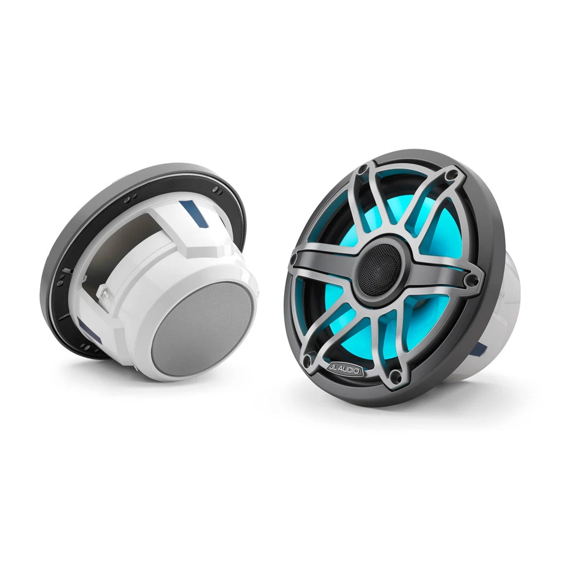 JL Audio® M6 Marine Speakers, 7.7" with LED and Titanium sport grille