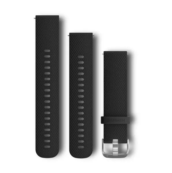 Quick Release Bands (20 mm), Black, silver hardware