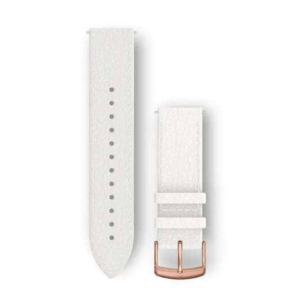 Quick Release Bands (20 mm), White italian leather, 18K rose gold PVD hardware