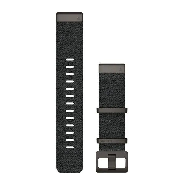 QuickFit® 22 Watch Bands, Jacquard-weave nylon strap – Heathered black