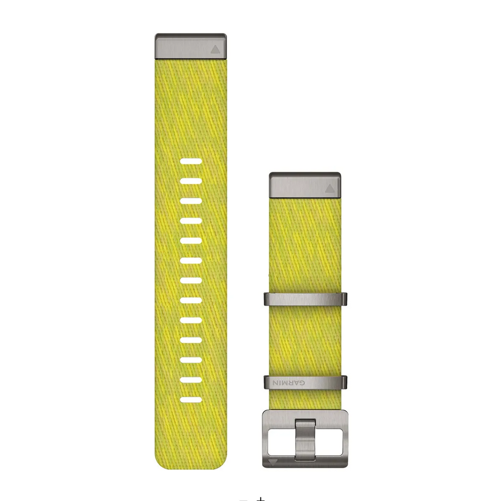 QuickFit® 22 Watch Bands, Jacquard-weave nylon strap – Yellow/Green