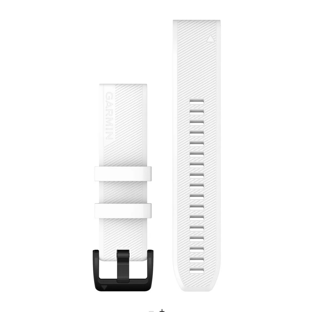 QuickFit® 22 Watch Bands, White, black stainless steel hardware