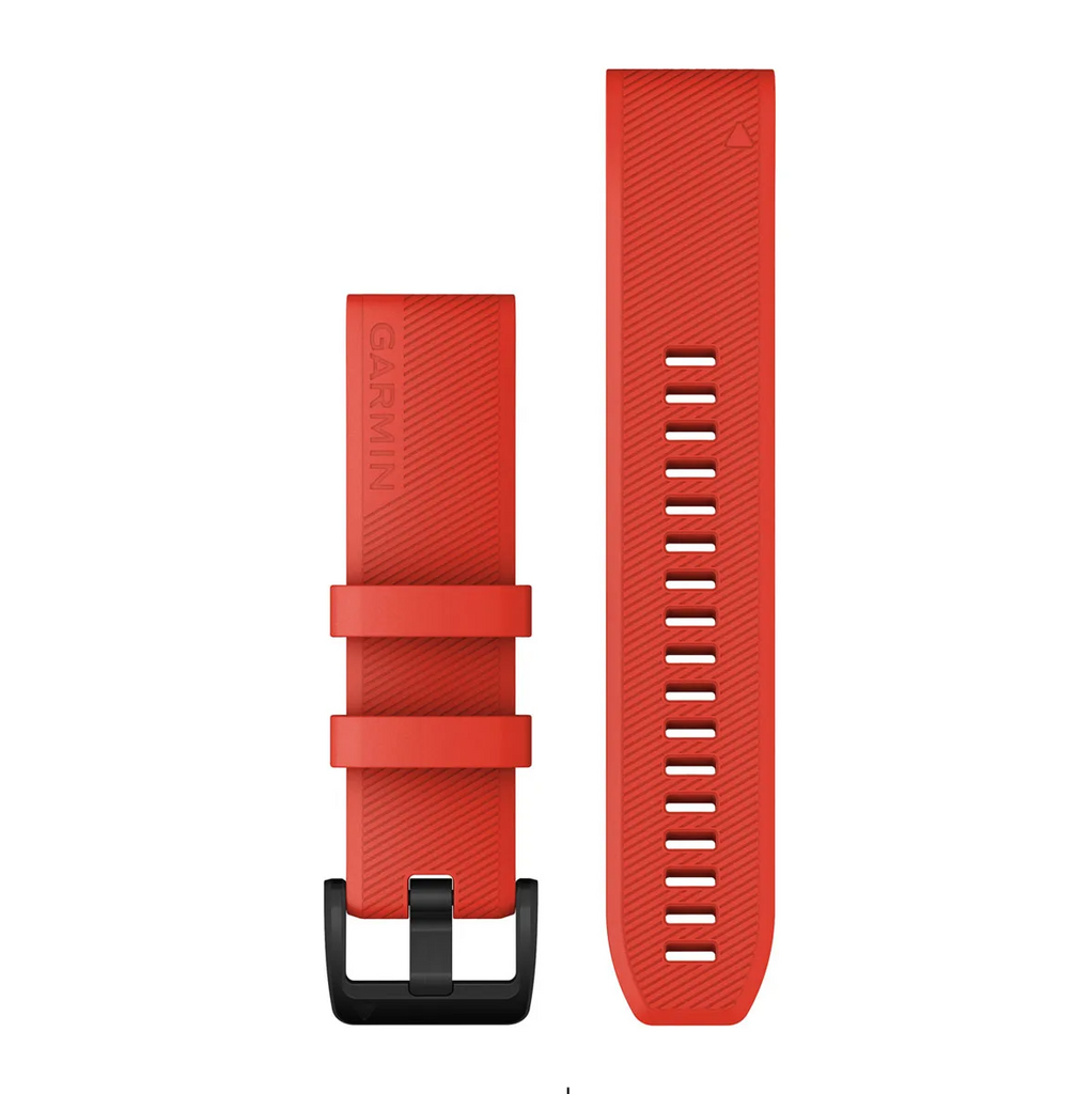 QuickFit® 22 Watch Bands, Laser red, black stainless steel hardware
