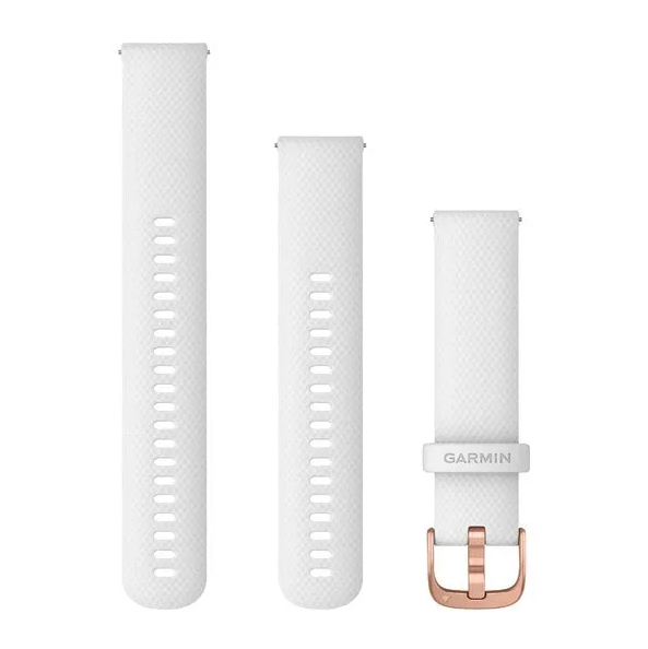 Quick Release Bands (20 mm), White, rose gold hardware