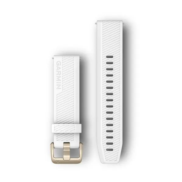Quick Release Bands (20 mm), White, light gold hardware