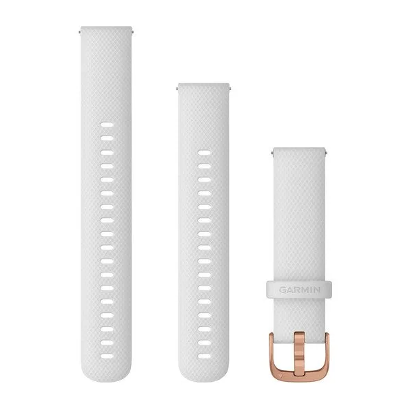 Quick Release Bands (18 mm), White, rose gold hardware