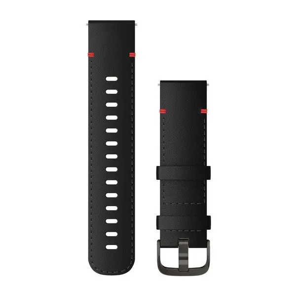 Quick Release Bands (22 mm), Black leather, Slate