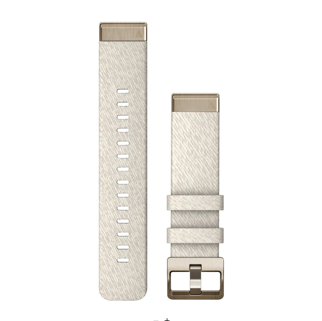 QuickFit® 20 Watch Bands, Cream heathered nylon, cream gold hardware