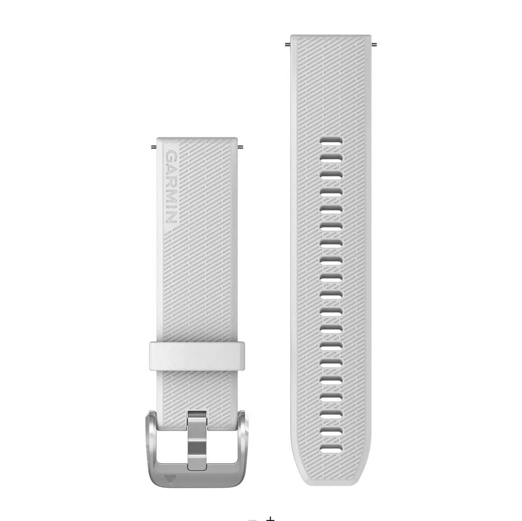 Quick Release Bands (20 mm), White, polished silver hardware