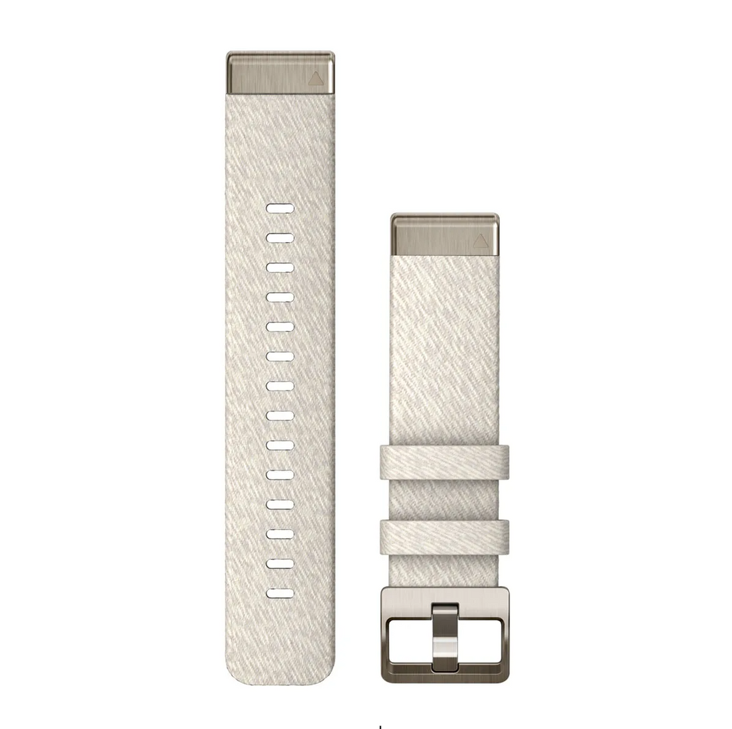 QuickFit® 20 Watch Bands, Cream heathered nylon, soft gold hardware