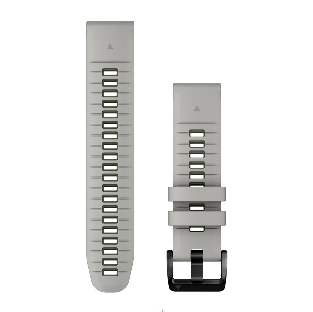 Quickfit 22 mm Watch bands, Fog Grey/Moss Silicone