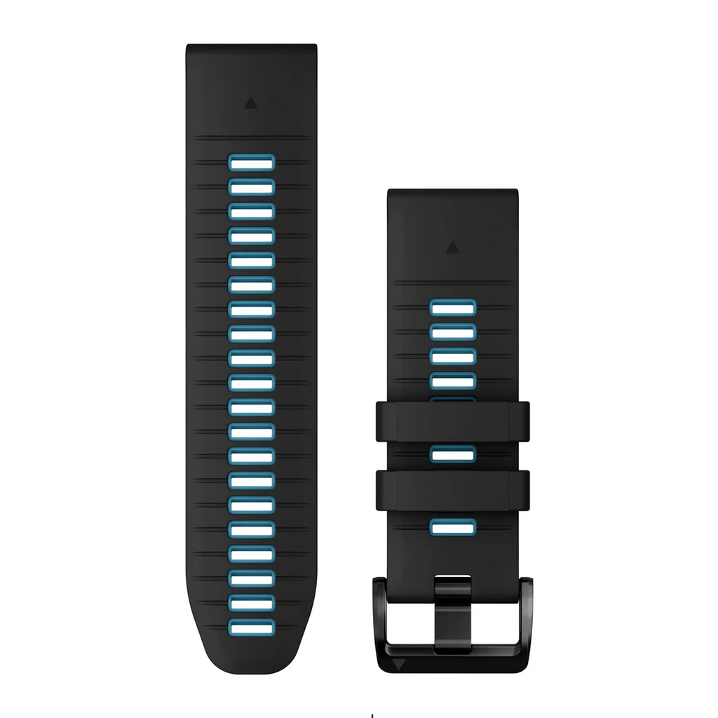 QuickFit® 26 Watch Bands, Black/Cirrus Blue Silicone