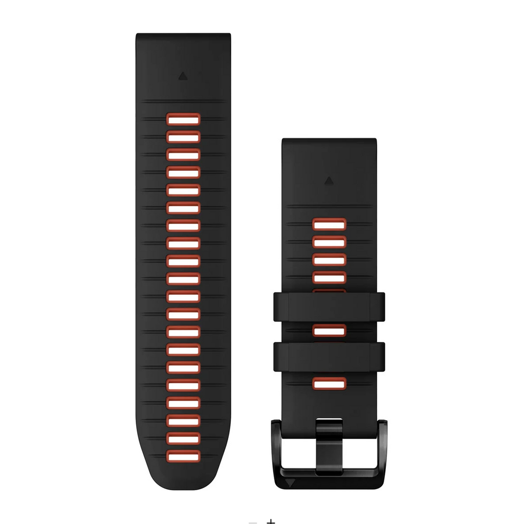 QuickFit® 26 Watch Bands, Black/Flame Red Silicone