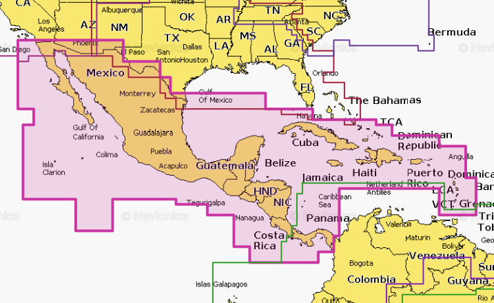 Navionics Central America & Caribbean