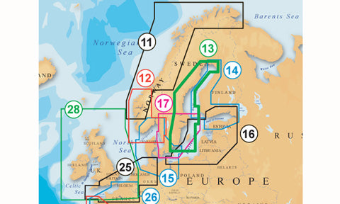 Navionics Platinum Plus Compact Flash Card Preloaded with 13P Plus Sweden East Coast