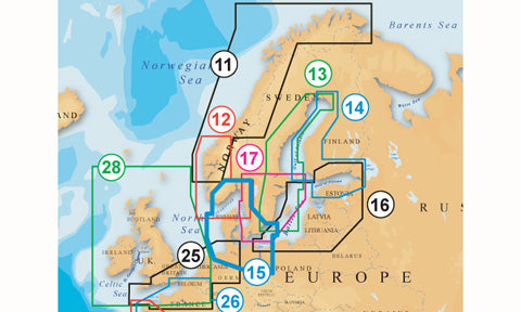 Navionics Platinum Plus Compact Flash Card Preloaded with 15P Plus Oslo to Germany