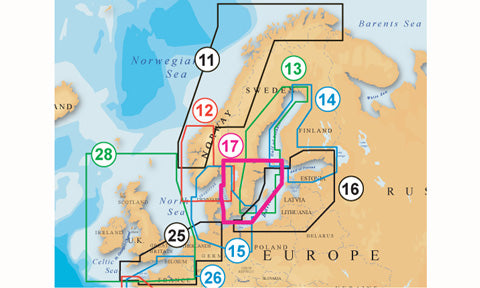 Navionics Platinum Plus Compact Flash Card Preloaded with 17P Plus Sweden South