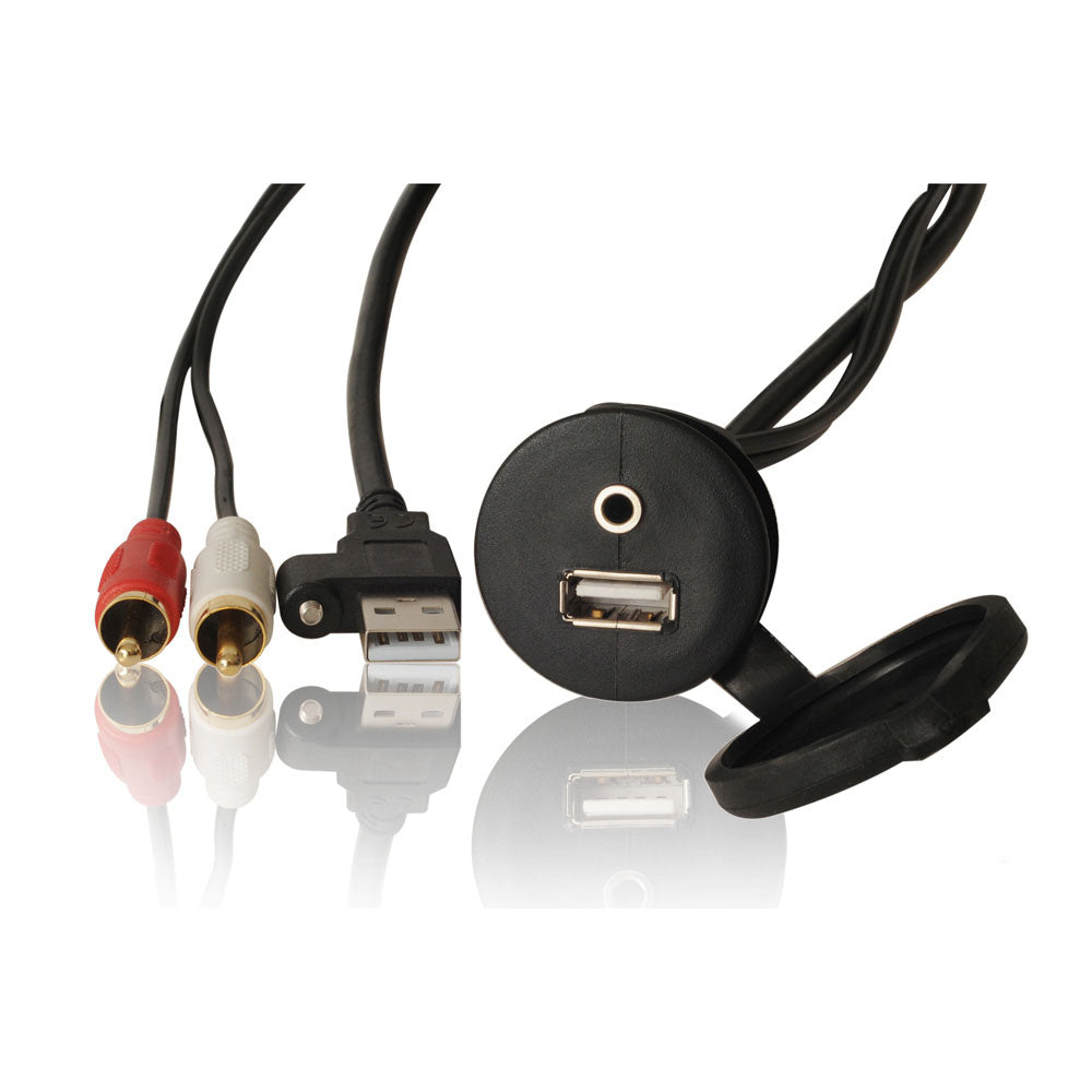 Fusion Panel Mount USB/3.5 mm AUX Connector