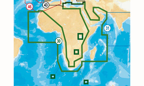 Navionics Plus Compact Flash Card Preloaded with 30XG Africa and M. East