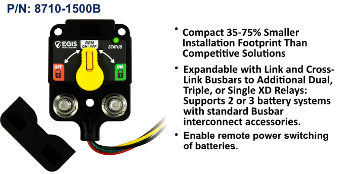 EGIS XD Single - Remote Battery Switch w/Knob - Tinned Wires