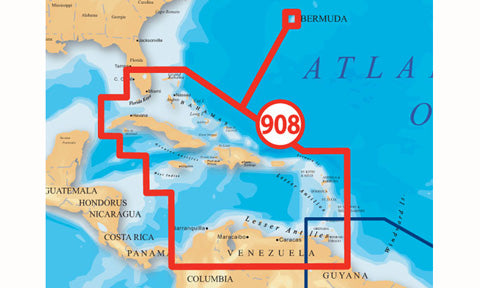 Navionics Platinum Plus Compact Flash Card Preloaded with 908P-2 Plus Caribbean and Bahamas