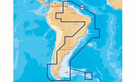 Navionics Platinum Plus SD Card Preloaded with 909P-2 Plus South America East