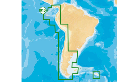Navionics Platinum Plus Compact Flash Card Preloaded with 910P Plus South America West