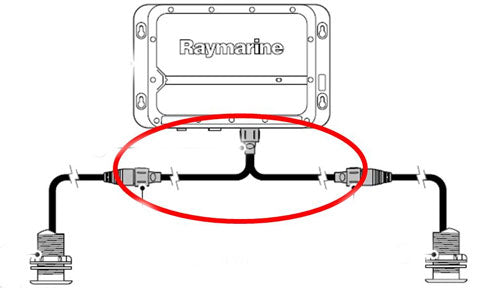 Raymarine Transducer Y Cable for CP450C, CP470 and CP570