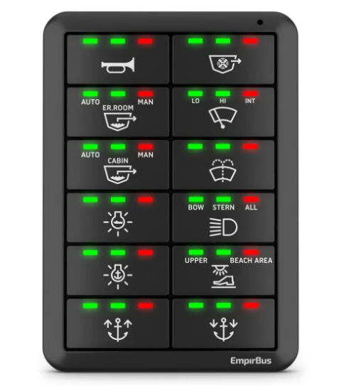 EmpirBus™ SP8 & SP12 Switches, SP12, Vertical - 010-02372-00