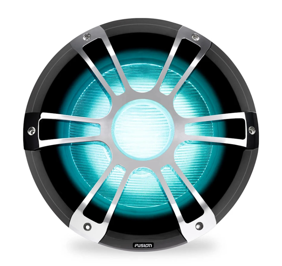 Fusion® Marine Subwoofers, 12″ 1,400 Watt Sports Chrome Marine Subwoofer with CRGBW