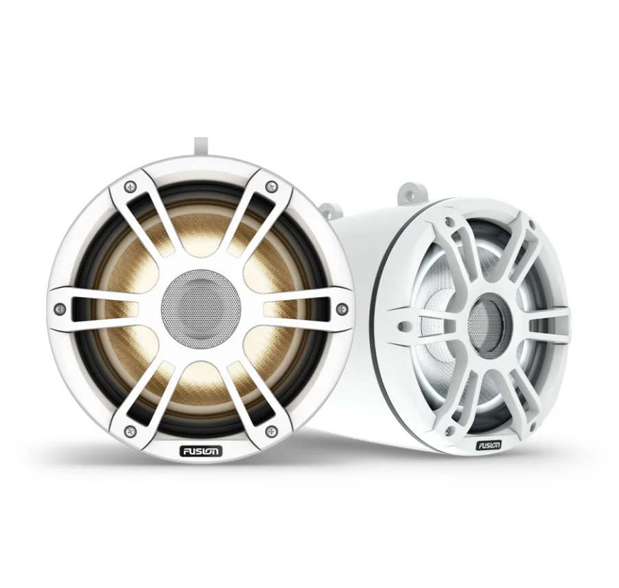 Fusion® Signature Series 3i Marine Wake Tower Speakers, 8.8 330-watt CRGBW Sports White Wake Tower Speakers (Pair) - 010-02773-50