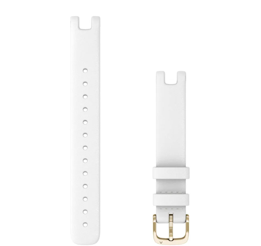 Lily® Bands (14 mm), White leather, cream gold hardware