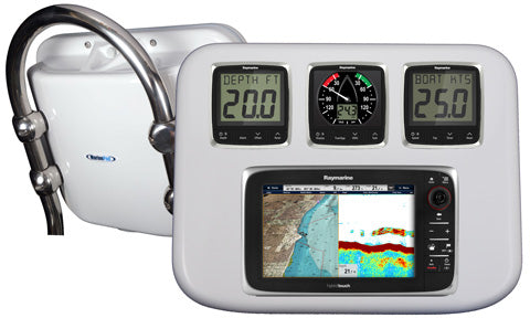 MarinePod 9 Inch Chartplotter and 3 Instrument Pod with Rail Fixing Kit