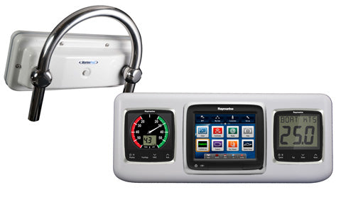 MarinePod 7 Inch Chartplotter and 1 Instrument Pod with Stainless Rail