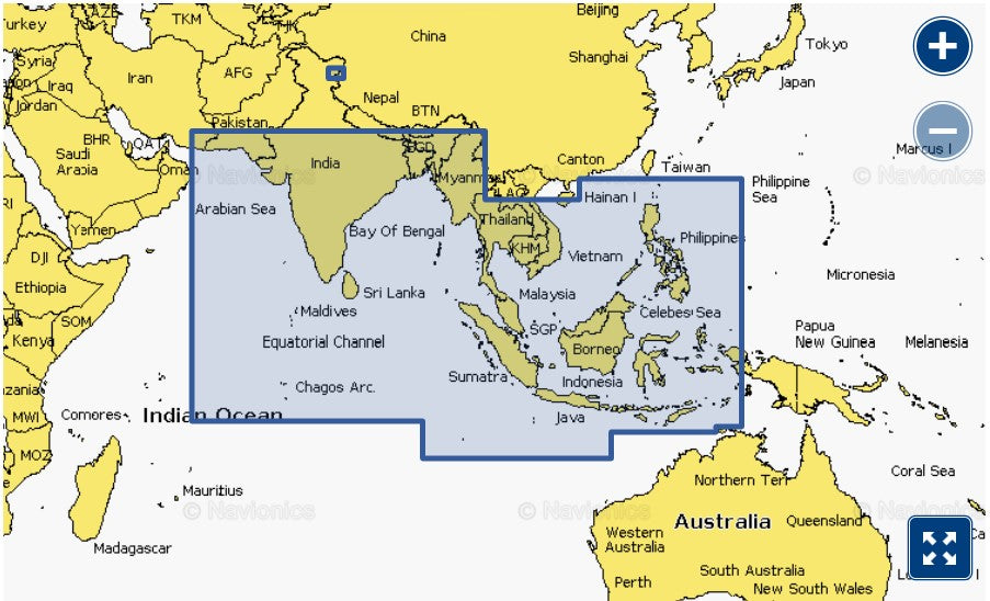 Garmin Navionics+ - Indian Ocean & South China Sea