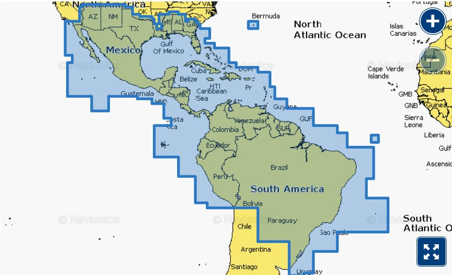 Mexico, Caribbean to Brazil -NVSA004L