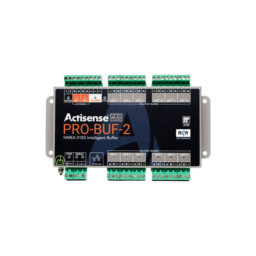 Actisense 2 OPTO inputs, 12 ISO-Drive outputs, Serial Port, Ethernet port, standard configuration, pluggable screw terminals