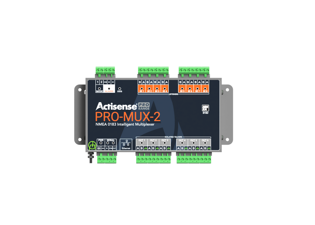 Actisense 8 OPTO inputs, 6 ISO-Drive outputs, Serial, Ethernet port, advanced data filtering and routing, pluggable screw terminals