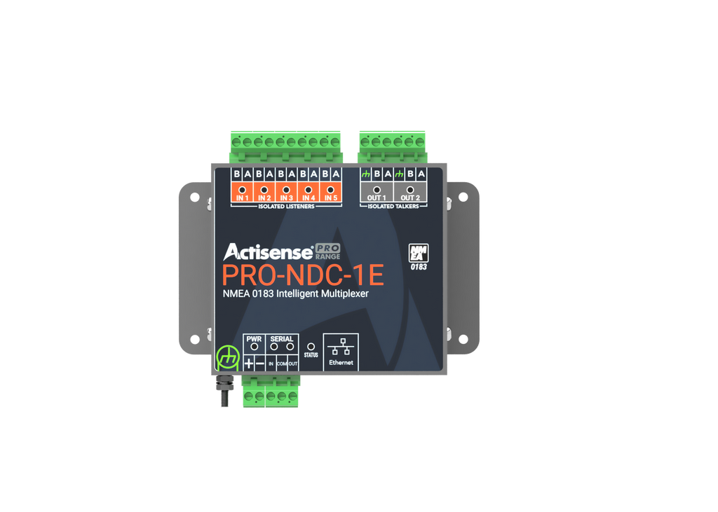 Actisense 5 inputs and 2 ISO-Drive outputs, Ethernet and serial connections