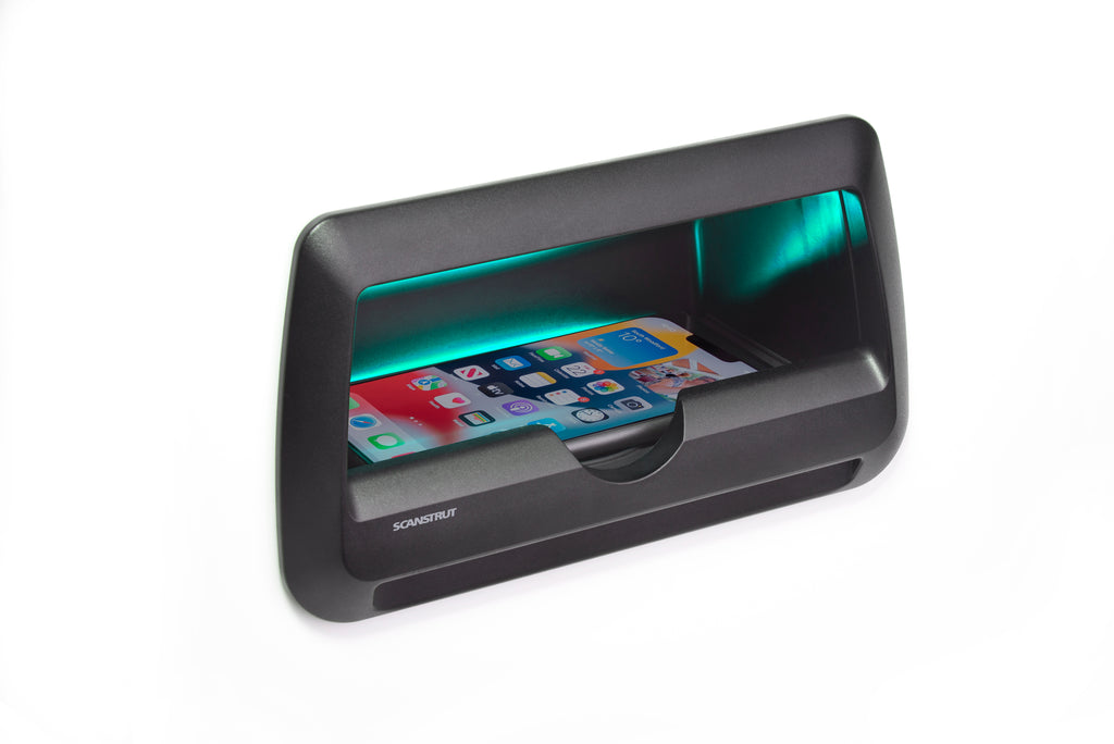 Scanstrut ROKK Wireless - Cove LED 10W. waterproof wireless phone charging pocket with integrated RGB LED lighting 12/24V