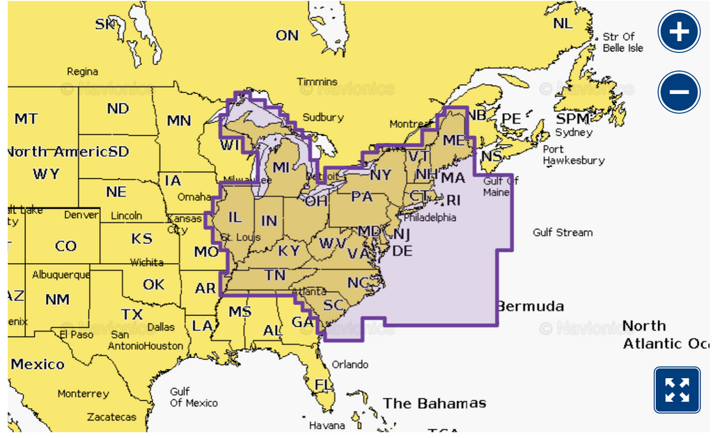 Navionics+ US East SD