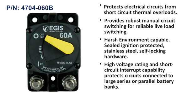 EGIS 87 Series 60A Circuit Breaker, Surface Mount