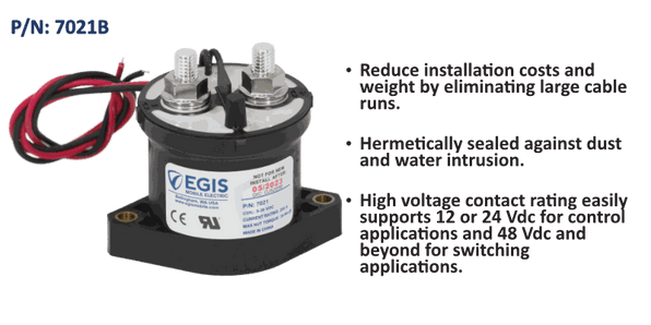 EGIS 500A Sealed Contactor 12/24V (Bulk Pack)