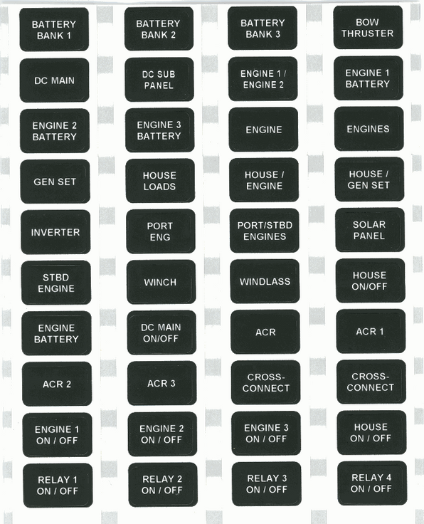EGIS Waterproof Label Set for XD Relays, 40 Labels (Bulk Pack)