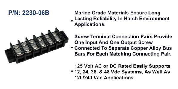 EGIS 30A Terminal Block, 6 Circuit