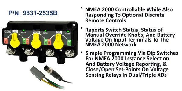 EGIS XD NMEA 2000 Relay/ACR/Relay Triple 500A 12/24V