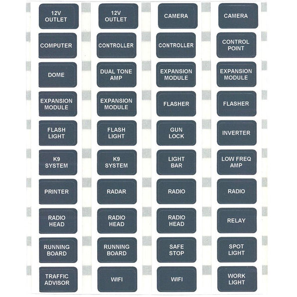 EGIS Label Set, Emergency Vehicle, 40 Labels (Bulk Pack)