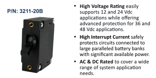 EGIS A Series 20A Circuit Breaker, Single Pole