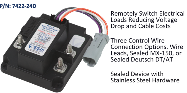 EGIS Dual 2x80A Relay, Deutsch Connector 24V